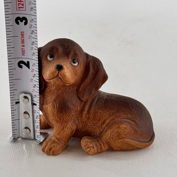 Vintage Miniature Dachshund Dog Figurine Brown Puppy Homco 1467 Collectible - Picture 4 of 5